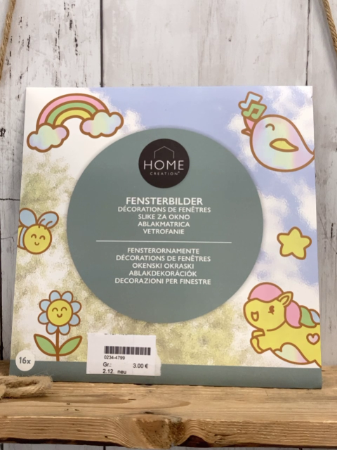 neu  Fensterbilder  Tiere Regenbogen Blumen 