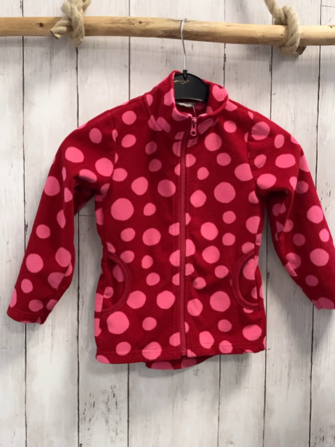  Fleecejacke Gr. 110  rot pink Punkte