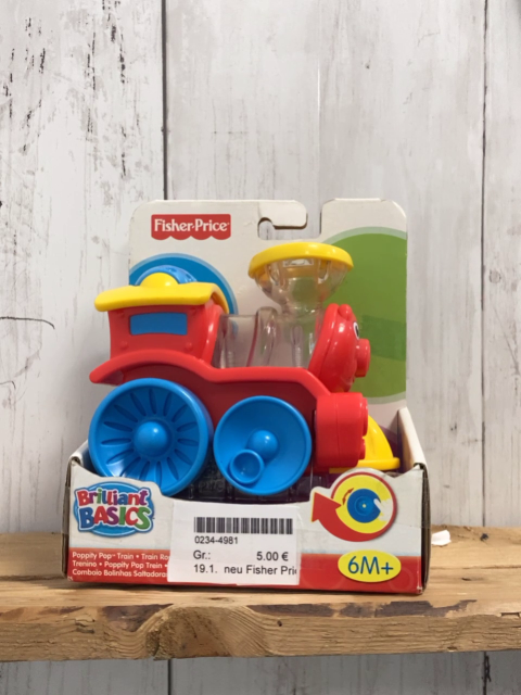 neu Fisher Price  Plastikspielzeug  Lokomotive mit kleinen Kugeln 