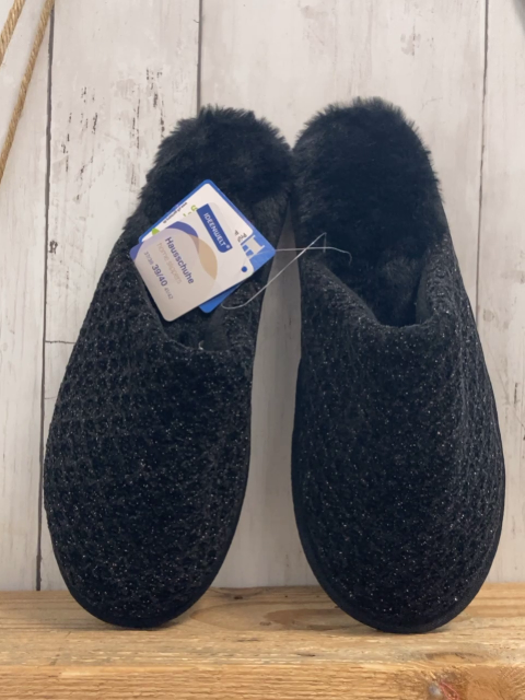 neu Hausschuhe Gr. 39  schwarz mit Glitzer