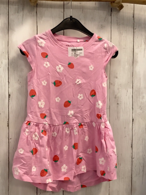 name it Kleid Gr. 104  rosa Erdbeeren Blumen