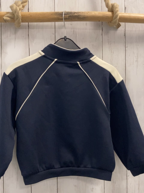 H&M  Pullover  Gr. 110  blau wieße Streifen an den Schultern Reißverschluss 