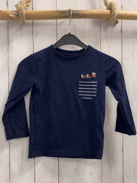 Next  Langarmshirt  Gr. 98  blau blau weiß gestreifte Brusttasche 