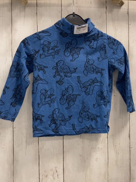  Langarmshirt  Gr. 104  blau Spiderman Rolli