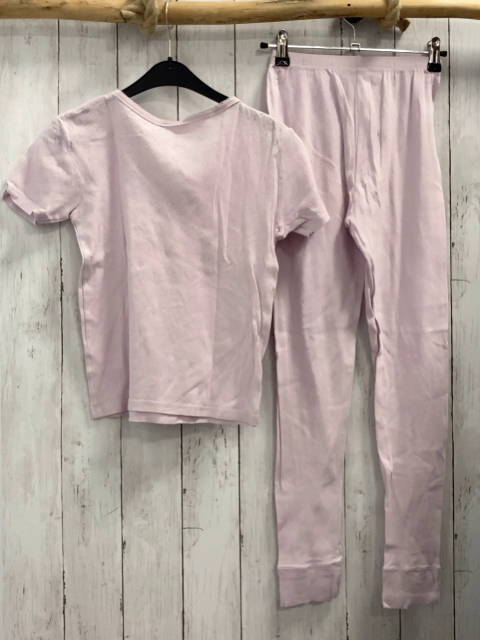 2tlg  Schlafanzug  Gr. 146/152   T-Shirt + Leggings rosa mit Lochmuster 