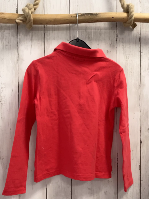 Ralph Lauren Langarmshirt Gr. 116  rot Polokragen gelb gesticktes Logo