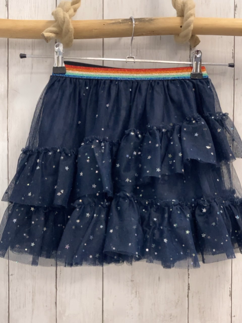  Rock Gr. 116  blau Tüll Sterne Glitzerbund