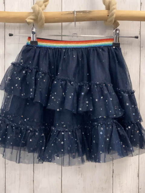  Rock Gr. 116  blau Tüll Sterne Glitzerbund