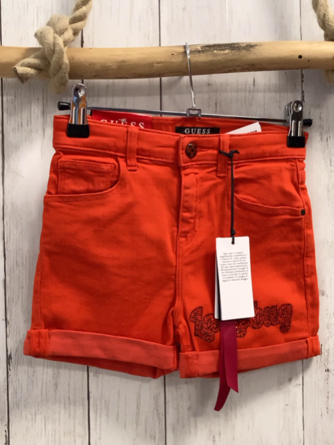 neu Guess Shorts Gr. 128  rot Glitzerschrift NP 49,90 €