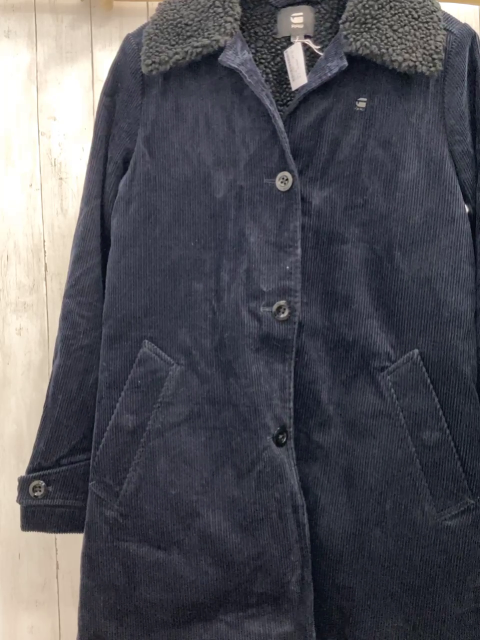 G-Star Mantel Gr. S blau Kord schwarzer Teddykragen