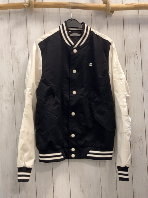 G-Star Raw  Collegejacke  Gr. 158/164  schwraz weiße Ärmel schwarz weißer Streifenbund 