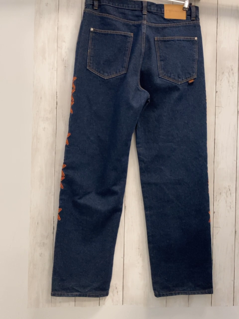 Baggy  Hose  Gr. 33  blau Jeans orange Sterne + Schrift 
