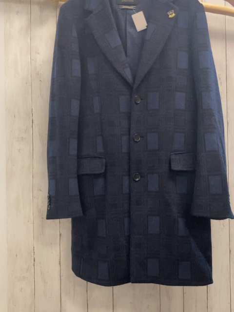 Scotch & Soda  Mantel Gr. S  blau schwarz kariert wolloptik 