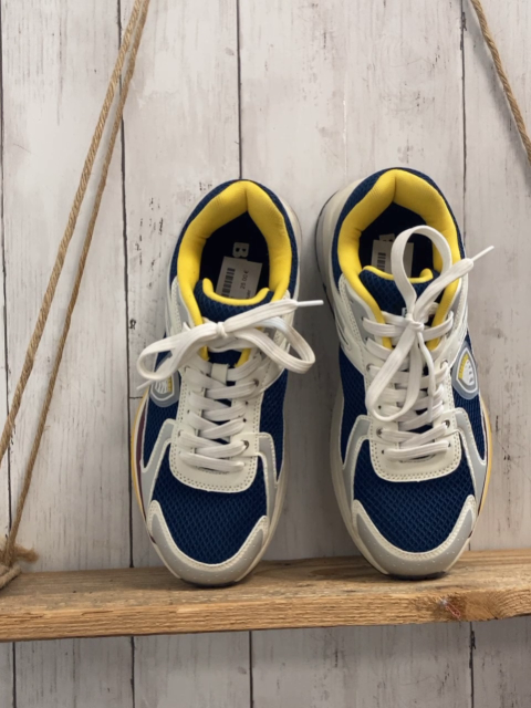 Blauer Schuhe Gr. 40  weiß blau dunkelrot innen gelb (minimale Gebrauchsspuren)