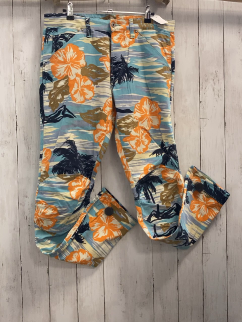 G-Star Hose Gr. 31/34  blau beige orange ocker Blumen