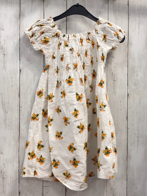 Mayoral  Kleid  Gr. 122  weiß Vogel Bananen gesmokt 