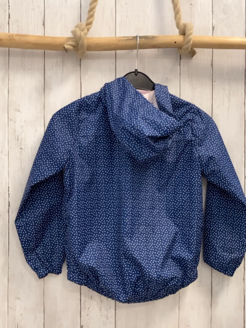   Regenjacke  Gr. 122  blau weiße Punkte pink Bund Kapuze 