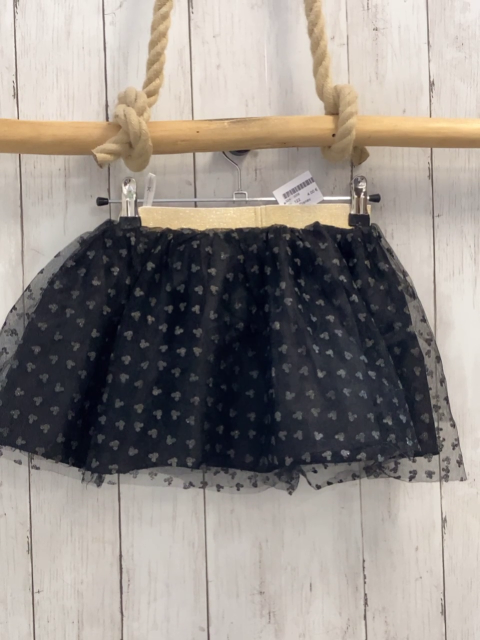 Disney  Rock Gr. 122  grau Tüllrock mit silber Minnie Mouse Köpfen goldener Glitzerbund 