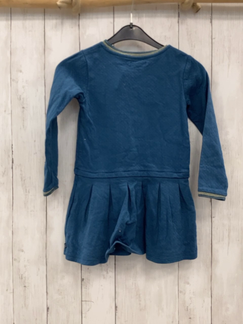 Okaidi Kleid  Gr. 116  petorl mit punkten goldener glänzender Streifenbund 