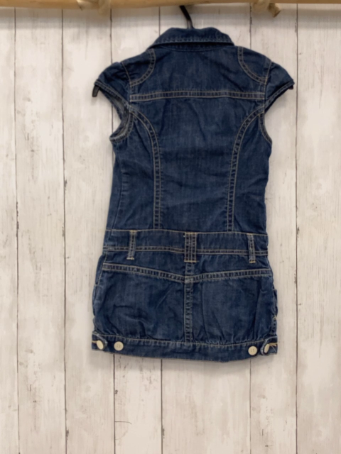 Benetton  Kleid  Gr. 116  blau Jeans beige Nähte 