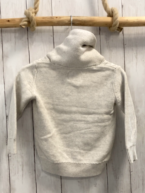  Pullover Gr. 104  grau großer Kragen Strick Zöpfe