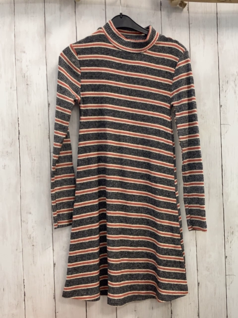 zara Kleid Gr. 152  grau rost weiß gestreift Strick