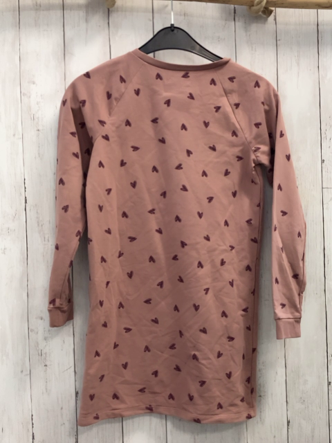 vertbaudet Kleid Gr. 140  altrosa Herzen Glitzerschrift