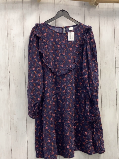 next Kleid Gr. 134  blau geblümt