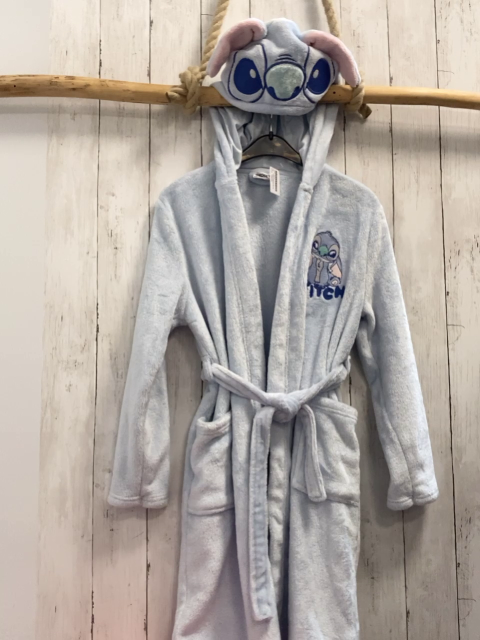 Disney  Bademantel  Gr. 146/152  hellblau Plüsch Kapuze Stitch 