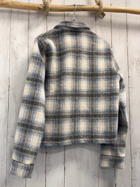 Only  Blusenjacke Gr. 146/152  weiß grau hellblau kariert 