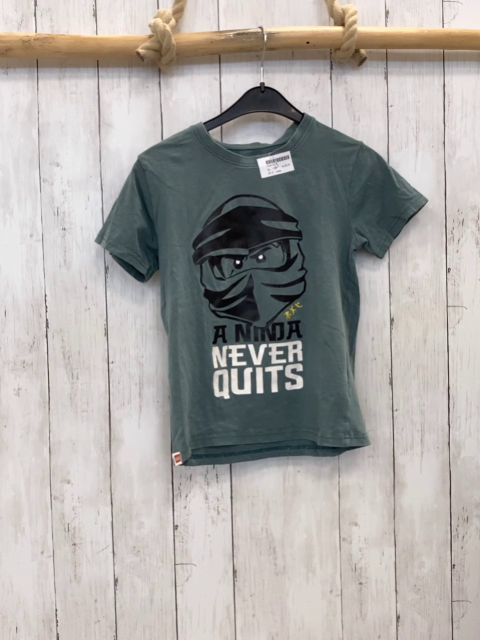 Lego  T-Shirt  Gr. 134  kiwi schwarzer Ninjagokopf Schrift 