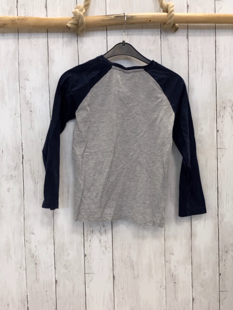 S´Oliver  Langarmshirt  Gr. 128  grau Roboter blaue Ärmel 