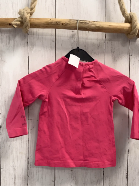   Langarmshirt  Gr. 80  pink Vogel mit Glitzer Rüschen