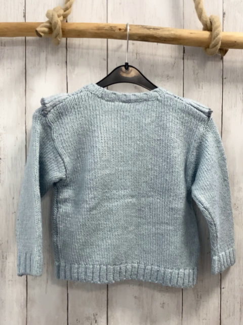 zara Pullover Gr. 110  hellblau Strick Rüsschen 