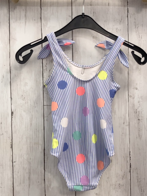 H&M  Badeanzug  Gr. 98  hellblau weiße Streifen bunte Punkte 