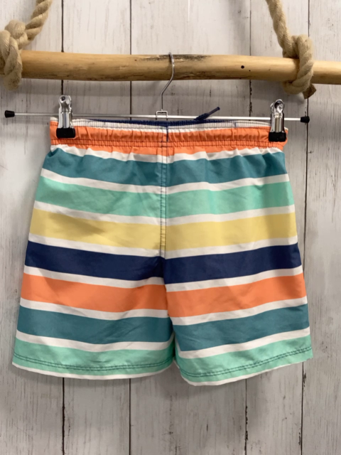 H&M  Badeshorts  Gr. 122/128  orange weiß petrol hellgrün gelb graue Streifen 