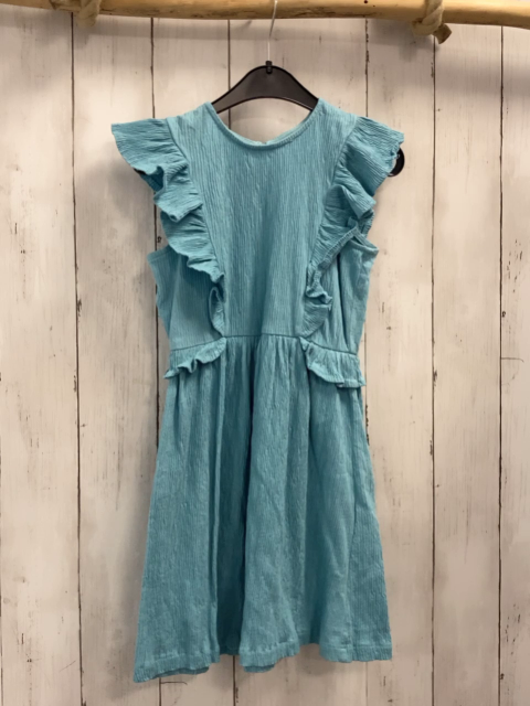 Zara  Kleid  Gr. 122  hellblau Rippen Rüschen 
