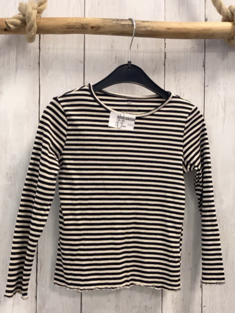 H&M  Pullover  Gr. 110  schwarz beige Streifen Rippen 