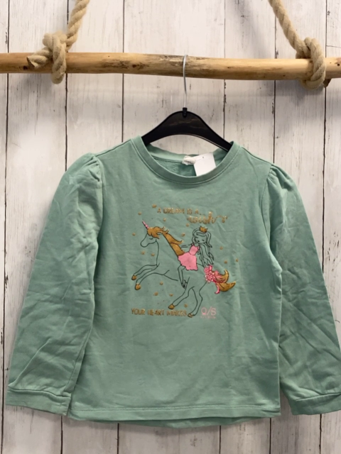 S´Oliver  Pullover  Gr. 116  pink Einhorn mit Prinzessin goldene Glitzerschrift 