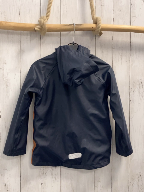   Regernjacke  Gr. 122  blau braun gummiert Kapuze 