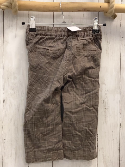 Esprit  Hose  Gr. 86  beige schwarz kariert gefüttert Bund verstellbar 