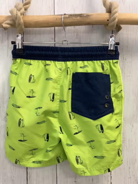   Badeshorts  Gr. 128  hellgrün Krokodile blauer Bund 