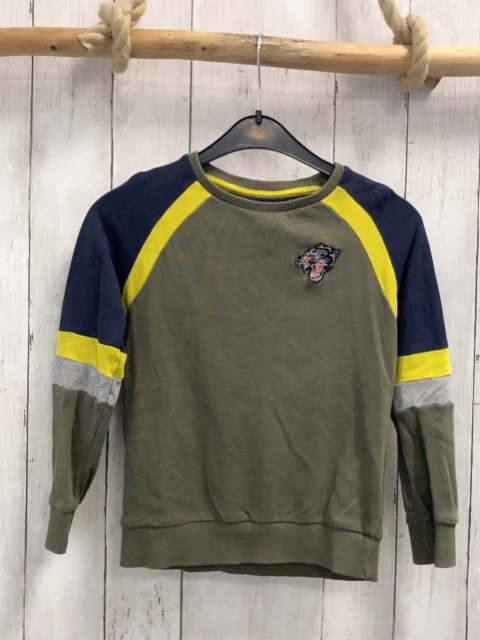 Mitch Pullover  Gr. 110  kiwi + blau gelb grau 