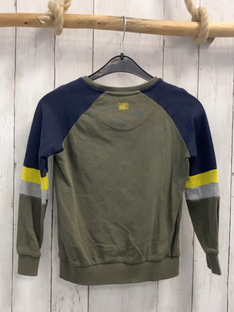 Mitch Pullover  Gr. 110  kiwi + blau gelb grau 