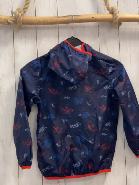 Sergent Major  Regenjacke  Gr. 122  blau bunte Fische Haise Quallen roter Bund 
