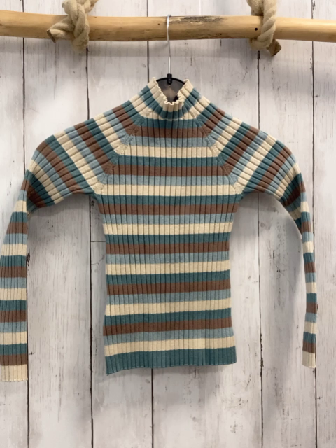 Mayoral  Pullover  Gr. 116  petrol beige braun eisblaue Streifen Strick Rippen 