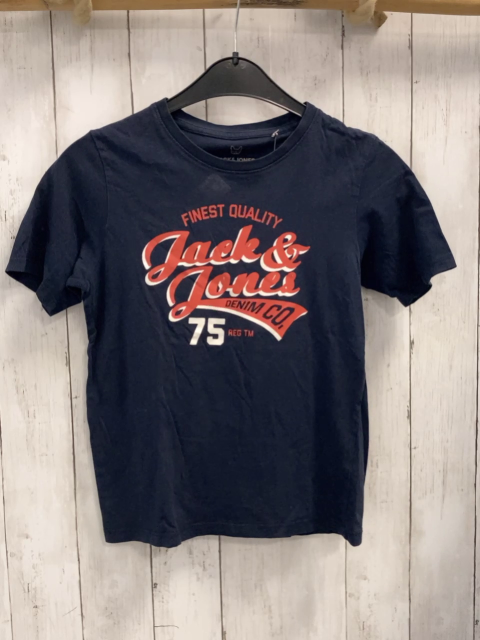 Jack & Jones  T-Shirt  Gr. 146  blau rot weiße Schrift 