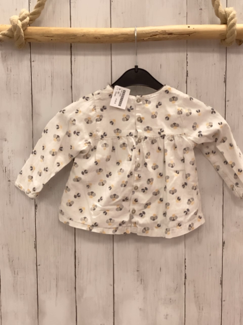 Obabi  Bluse  Gr. 80  weiß bunt Käfer grauer Bund 