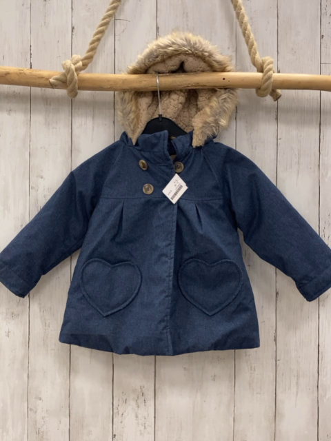   Winterjacke  Gr. 92  blau Kapuze mit Fellbund 