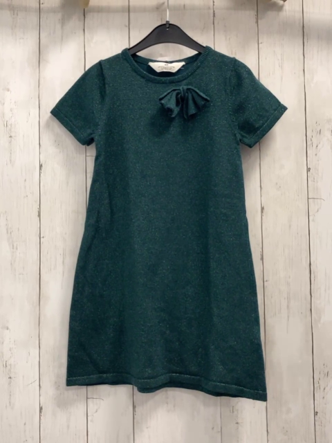 H&M Kleid Gr. 134  grün glitzernd Strick